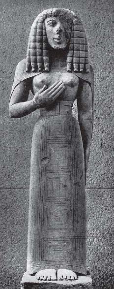 Так называемая Дама из Оксерра. Известняк. Ок. 625—600 гг. до н. э.