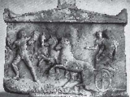 Эхелос, увозящий Басилу. Рельеф из Фалирона близ Афин. Мрамор. Ок. 400 г. до