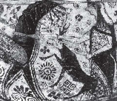 Деталь росписи амфоры с изображением Аполлона и муз перед Артемидой, с острова