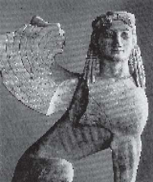 Сфинкс, из Керамика, Афины. Мрамор. Ок. 570 г. до н. э.
