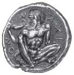 Тетрадрахм. Наксос, Сицилия. Серебро. Между 461—413 гг. до н. э. Статер. Эгина.Серебро.