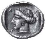 Триобол. Аркадия, Пелопоннес. Серебро. Между 490—417 гг. до н. э.