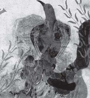 Голубая птица. Фрагмент фрески Кносского дворца. 1600—1500 гг. до н. э.