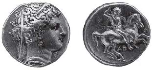 Статер из Тарента. Золото. 340—334 гг. до н. э.