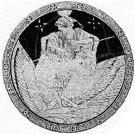 Селена выходит из моря (роспись на сосуде)